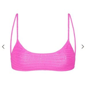 Skims Crochet Swim Micro Scoop Bikini Top in Taffy **New with tags**